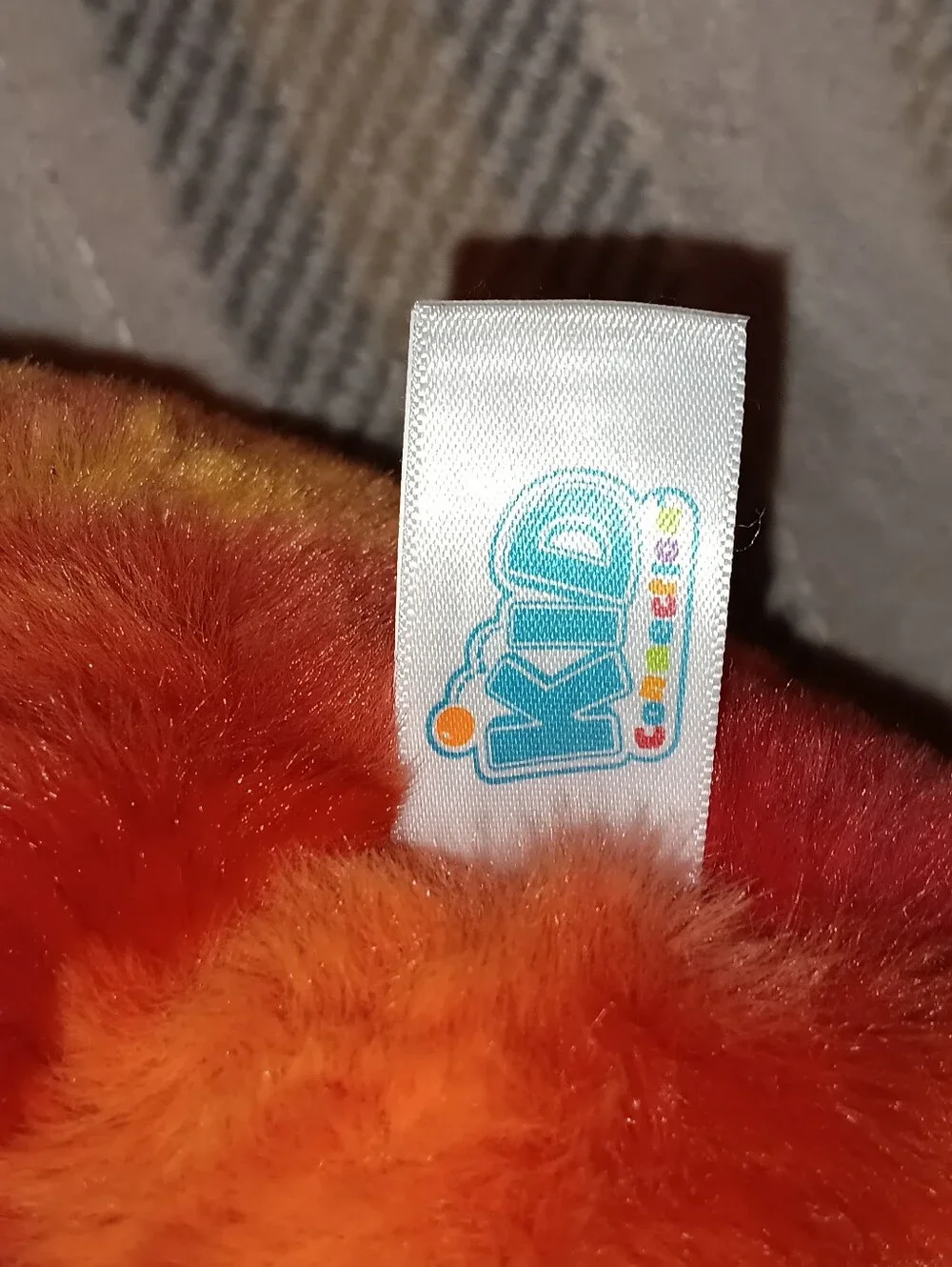 Orange Tie-Dye Dragon Plush with Silver Belly - Kids Stuffed Animal
